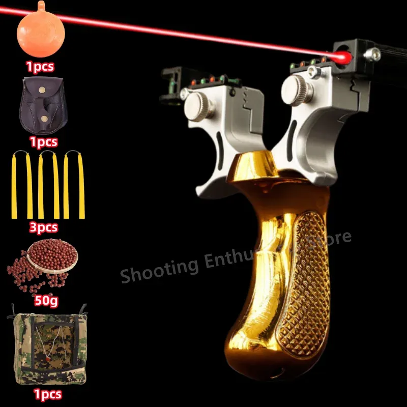 Slingshots Hunting High Precision Laser Shoot Slingshot Pratica elastico puntato a sfera di fango Shinghot Shooting Target Center