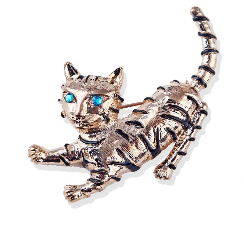 Creative Mountain Cat Brooch Pin For Women Men Enamel Cute Kitten Lapel Pins Party Office Dress Jewelry Gifts