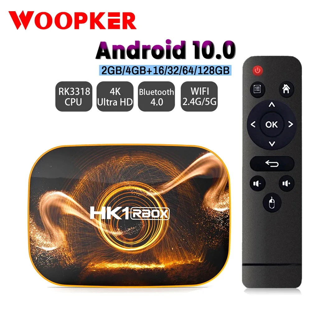 Box Smart TV Box Android 10.0 HK1 MAX 4GB RAM 128 GB ROM Android TV Box 4K Dual WiFi Media Player USB3.0 Set Top Box