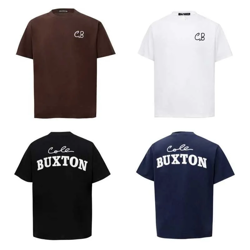 T-shirts masculins Cole Buxton Classic Simple Lettres Simple Slogan Broidered CB Crew Neck T-shirt lâche 100% coton à manches courtes à manches courtes J240402