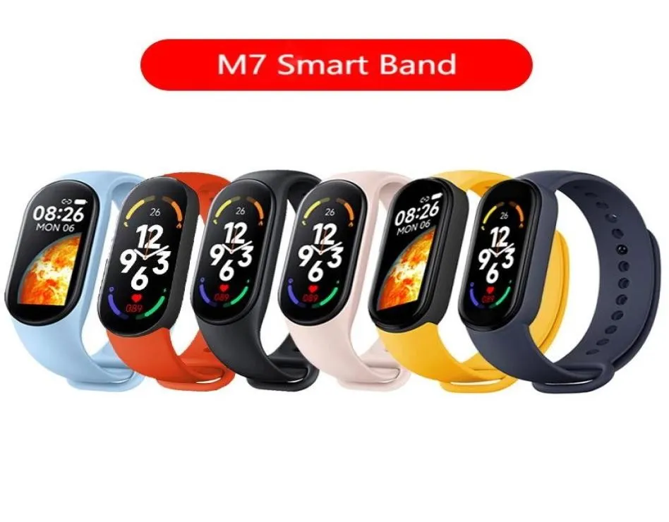 M7 Smart Wrists IP67 Sport à prova d'água Smart Watch Men Woman Pressão articulada Monitor de Fitness para Android iOS6812764