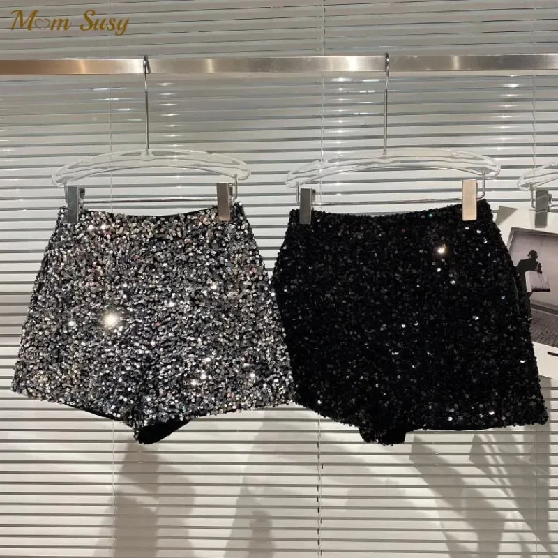 Fashion bébé fille bling shorts à paillettes Toddler adolescents enfants brillant pantalon court gamin pantalon club de fête de bébé 1-14y 240328