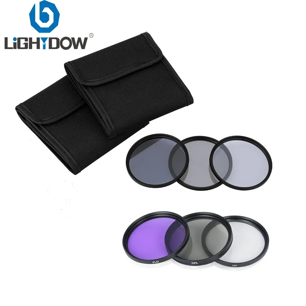 Аксессуары LightDow 6 в 1 комплект фильтров для линз UV+CPL+FLD+ND 2 4 8 49 мм 52 мм 55 мм 58 мм 62 мм 67 мм 72 мм 77 мм для объектива камеры Cannon Nikon