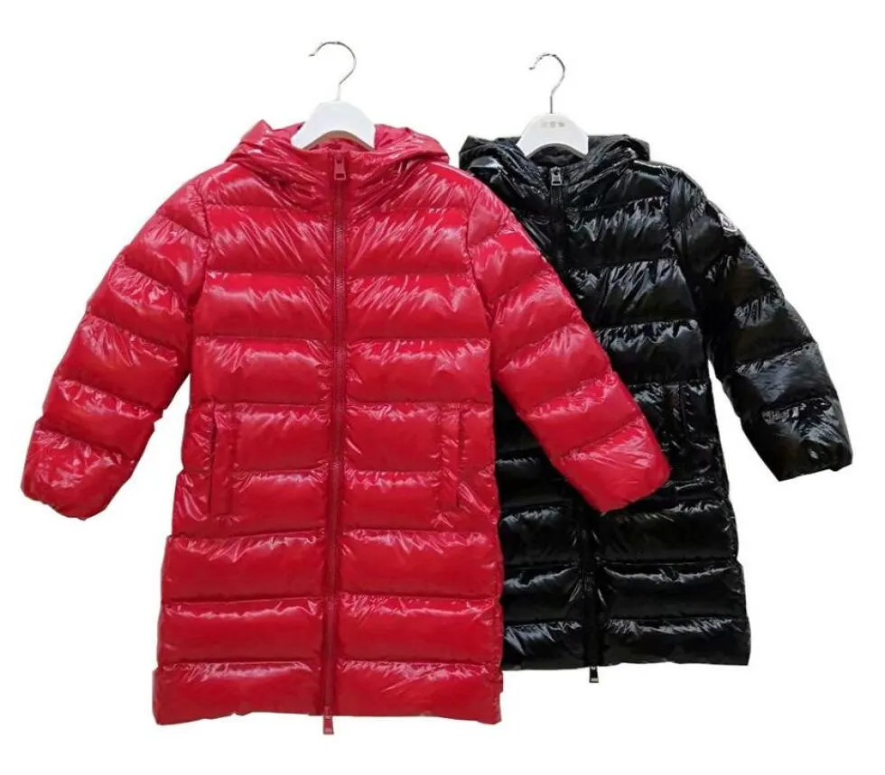 90 Real Duck Down Girl Down Jacket Children Designer Vêtements chauds et confortables Classic Long Aline Down Coat Taille 1001608675560