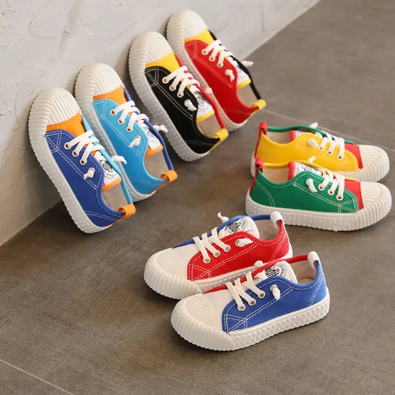 Sneakers unisex barn canvas skor barn ny mode flickor sneakers pojkar casual skor andas småbarnskor söt färg 2020 sommar