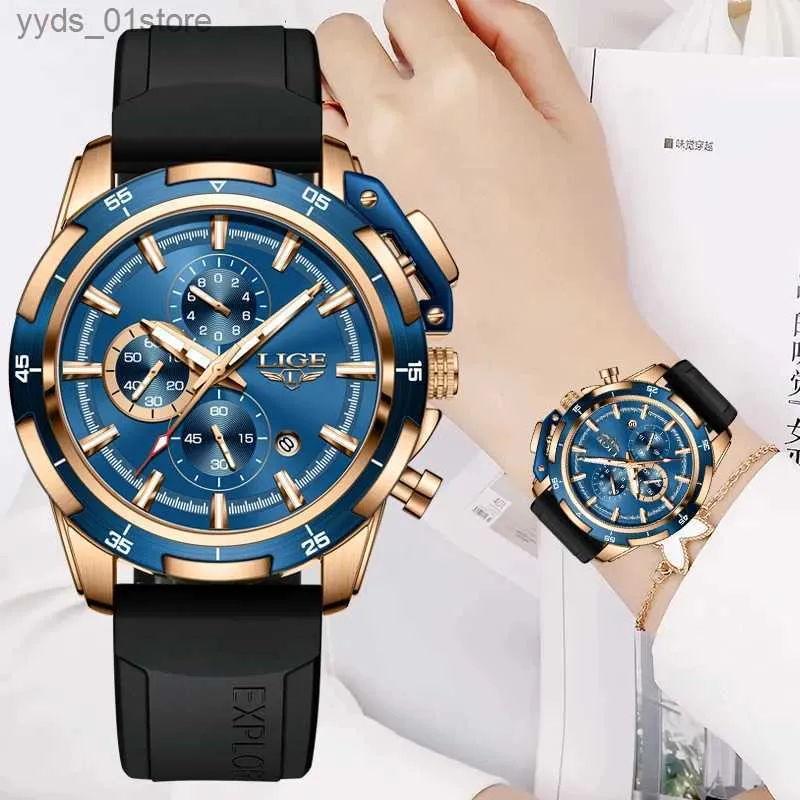 여자 시계 Lige Fashion Sile for Women Top Brand Quartz Chronogrh Ladies 캐주얼 스포츠 방수 ES relogio feminino l46