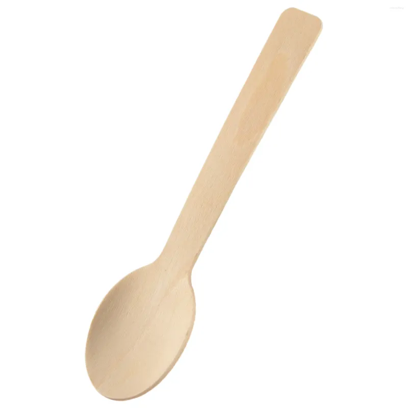 Party Decoration 100Pcs Disposable Wooden Spoon Mini Ice Cream Wood Western Dessert Scoop Wedding Tableware Kitchen Accessories