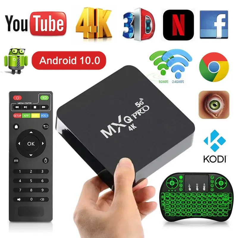 Box MXQ Pro 4K 5G Smart TV Box Android RK3228A Multimedia Player z niezawodnym sieciowym odtwarzaczem Multimedia Set Player