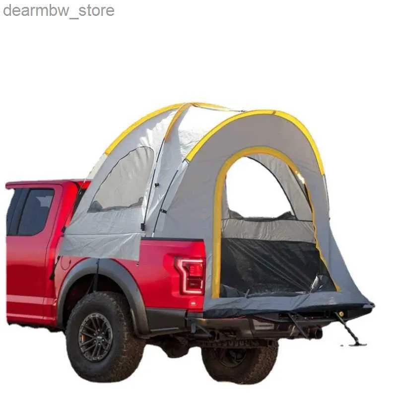 テントとシェルターピックアップトラックテント雨プルーフ多機能サンシェードと蚊の予防屋外キャンプと釣り車のリアテントL48