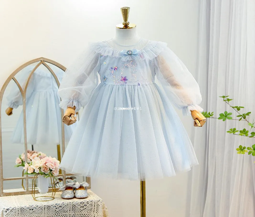 Sweet Girls Lace Pace Dress Dress Children Bow Falbala Gauze Dress Tutu Lolta in stile Lolita Abito per bambini A59111588969