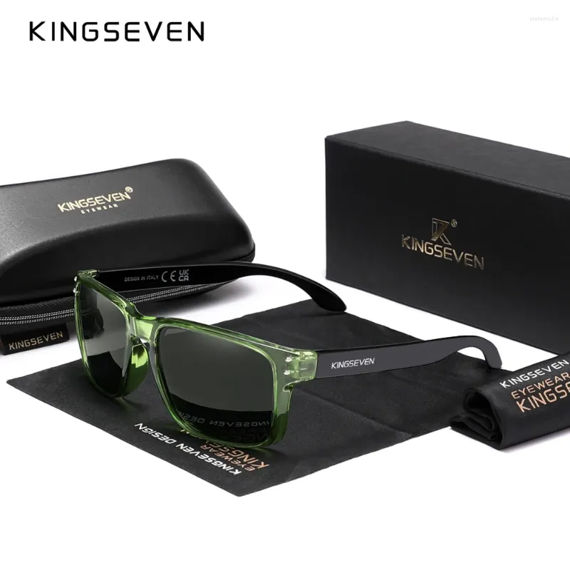 Sonnenbrille Kingseven Retro TR90 Polarisierte quadratische Frauen Männer Kohlefasermuster Design Outdoor Sport Eyewear