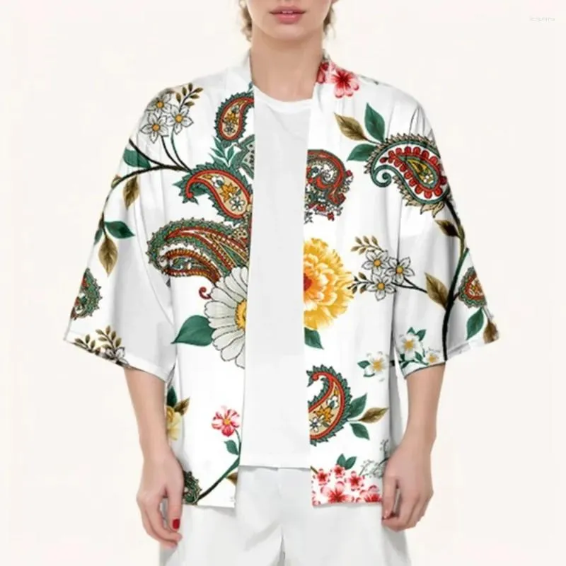 Vêtements ethniques Summer rétro Paisley Kimono Unisexe Fashion Hawaiian Shirt Trendy Yukata Beach Tops Bathrobe