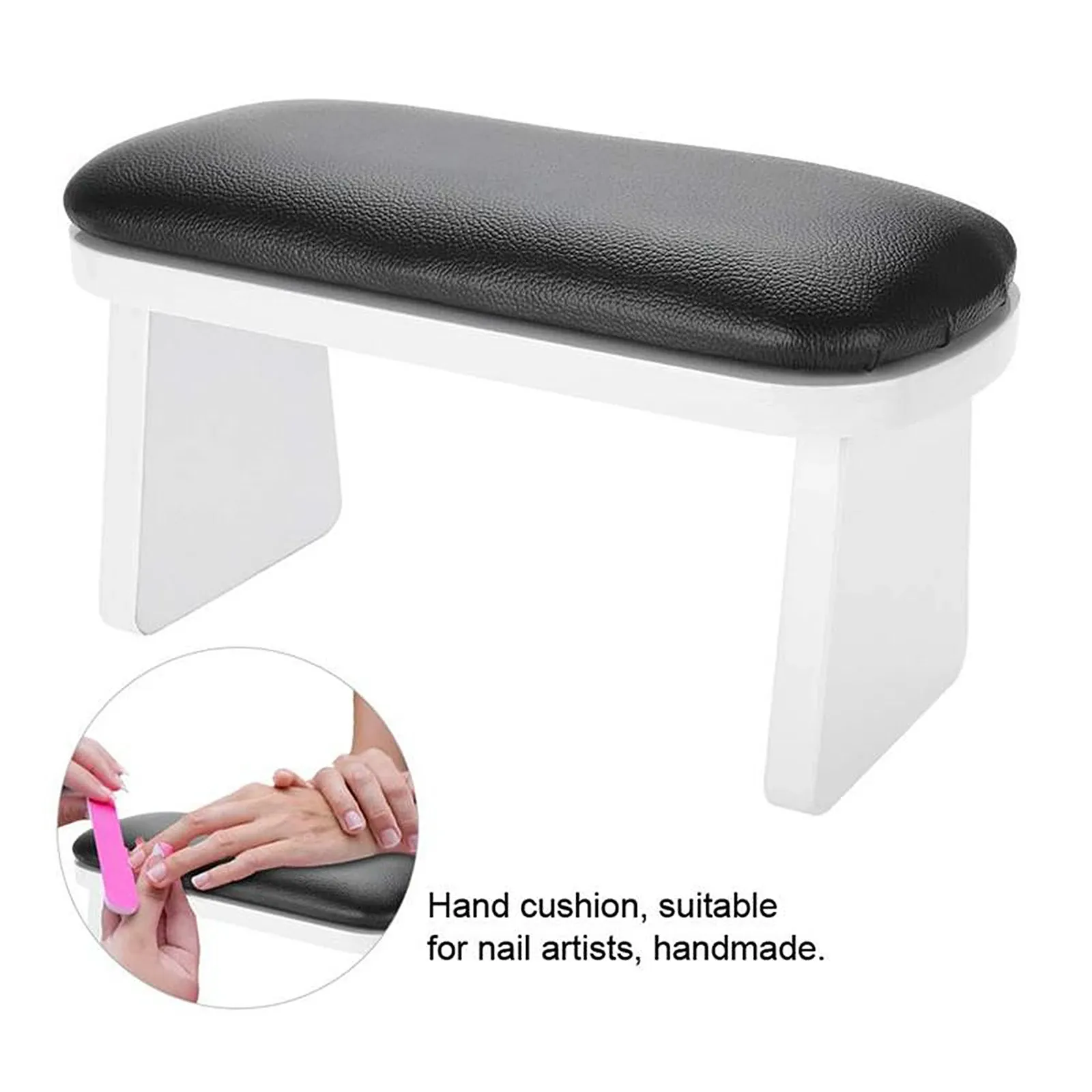 Equipment Nail Arm Rest Cushion, PU Leather Manicure Arm Rest Pillow Table for Technician Use, Save Space with 2 Colors to Select