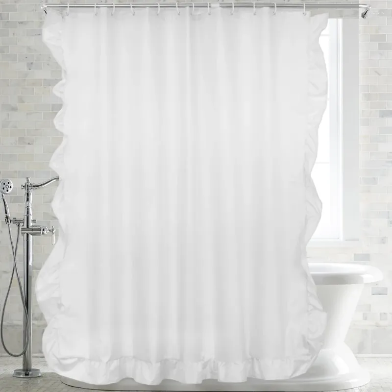 Duschgardiner QWE123 Youngseahome White Spets Curtain Bath For Badrums Moildproof Polyester Baths Elegant Home Decor