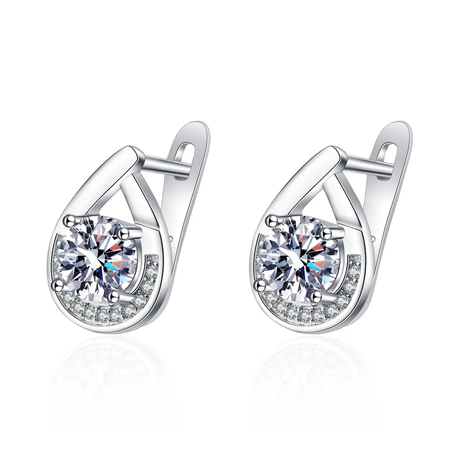Gioielli in argento sterling 925, orecchini a perno piccoli e graziosi con cristalli trasparenti in zirconi cubici, regalo per ragazze e adolescenti._voghion.com