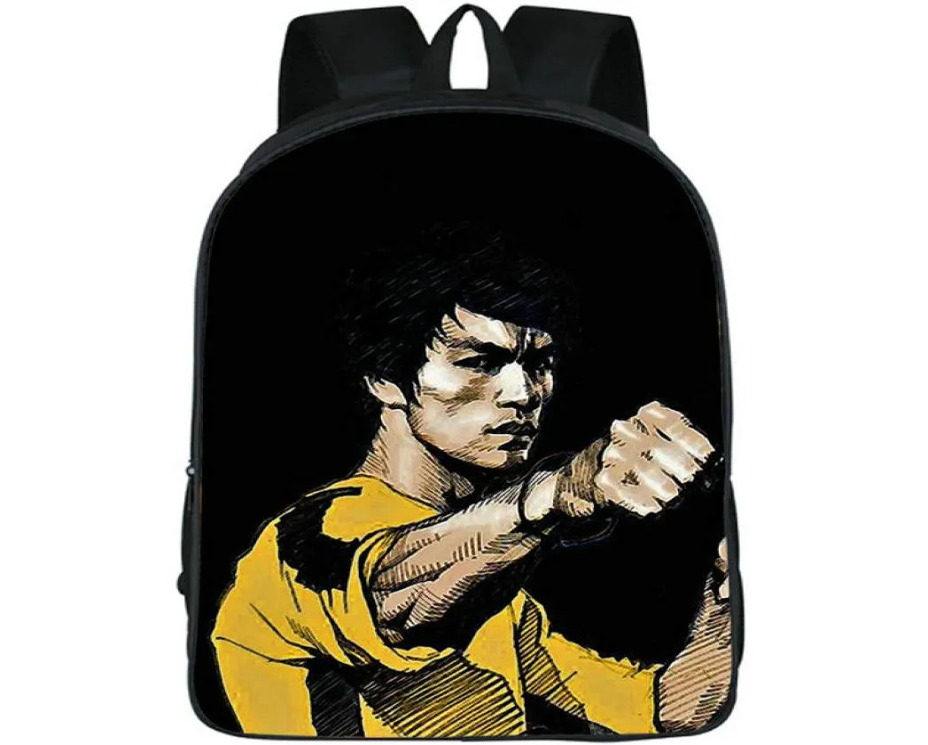 Bruce Lee ryggsäck Kung Fu King Daypack Picture Star Print School Bag Leisure Rucksack Sport School Bag Outdoor Day Pack2779605