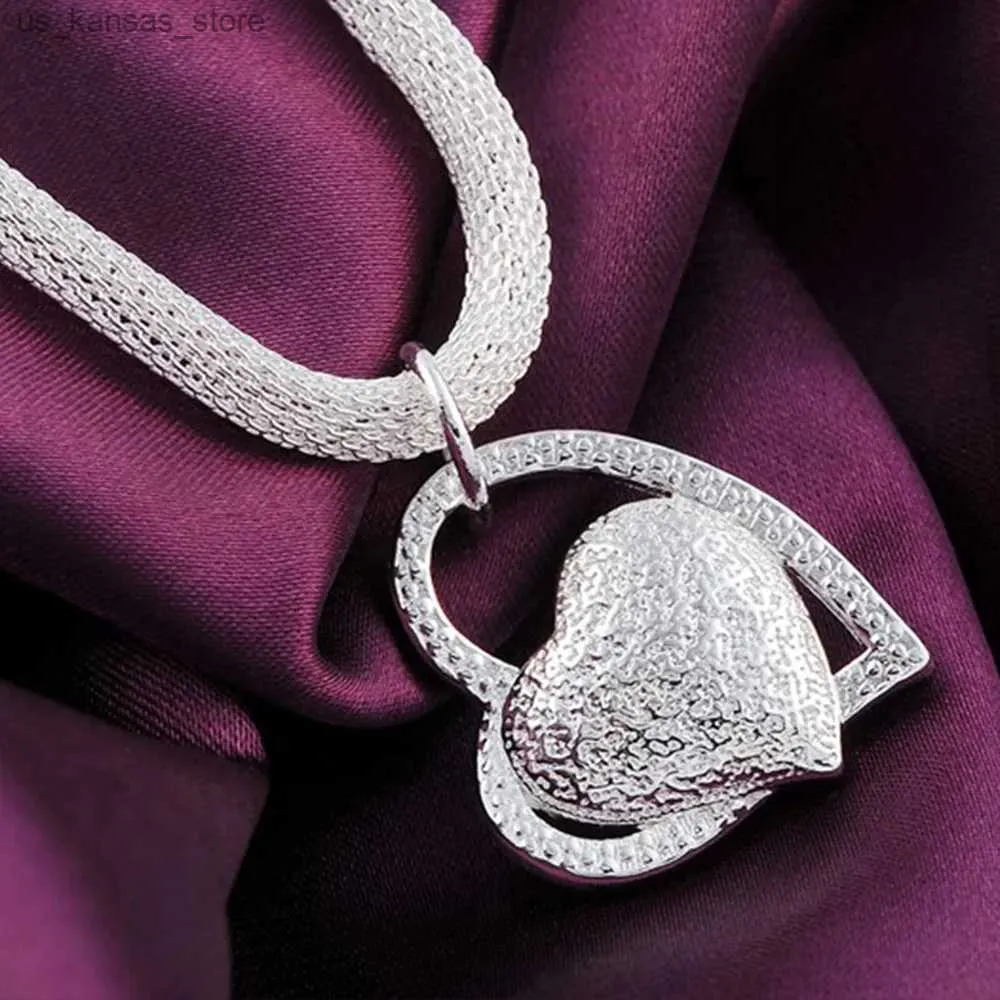 Hanger kettingen nieuw in 925 sterling zilveren hart ketting voor vrouwen