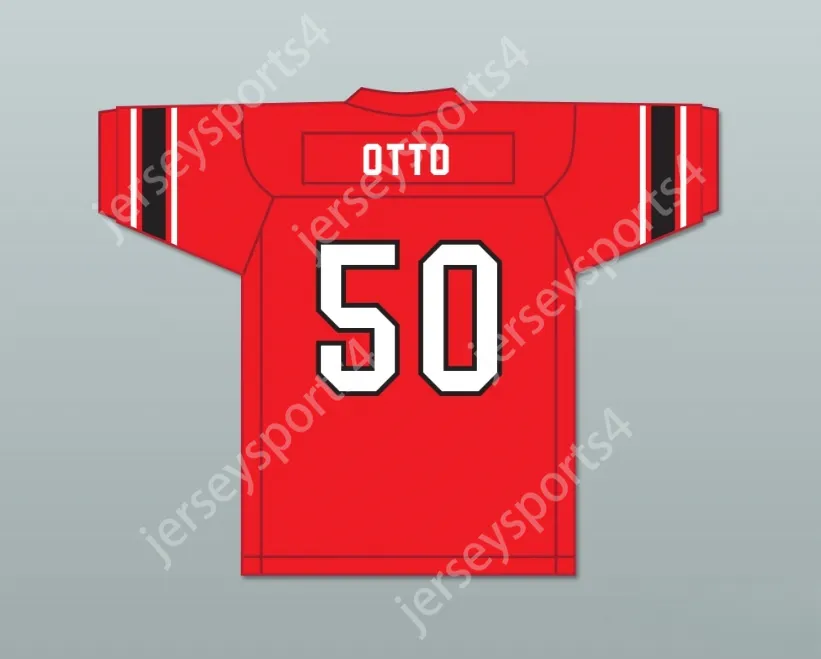 Custom elk naamnummer Heren Jeugd/Kinderen Jim Otto 50 Wausau East High School Lumberjacks Red Football Jersey 1 Top gestikte S-6XL