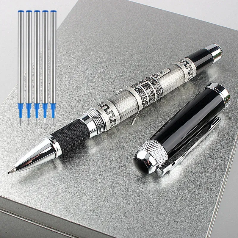 JINHAO 3 Color Rollerball Pen Limited Edition luxury office school Stationery material Full metal 5PCS refill 240320