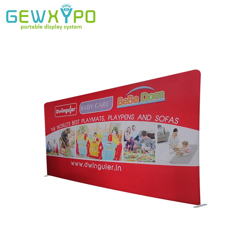 20ft (W) X10ft (H) Exhibition Booth Portable platte spanningsstoffen advertentie Display Stand met bannerafdrukken, aluminium frame muur