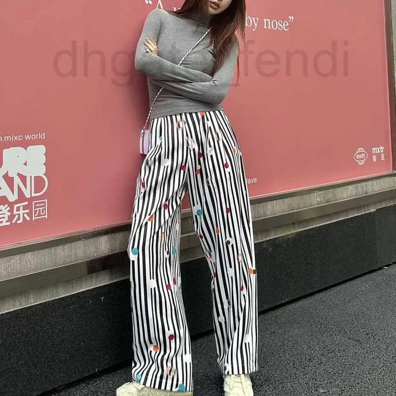 Pantaloni da donna Capris Designer Brand Shenzhen Nanyou Huo ~ 24 Primavera Nuovo Prodotto Stripe Gamba larga per donne AJ5J