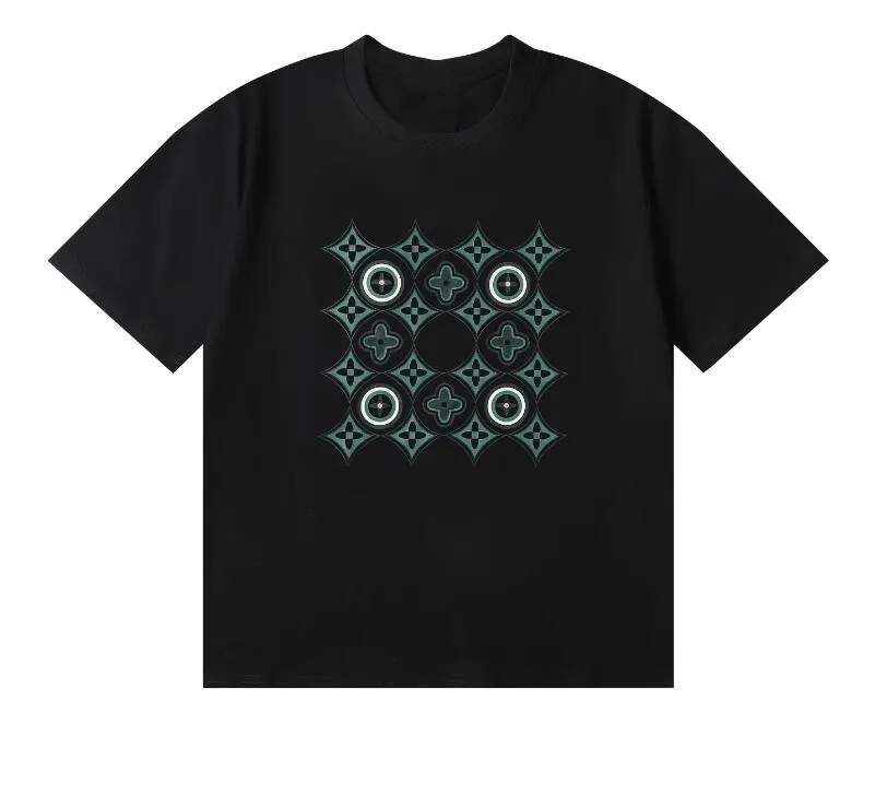 2024SSブラックTシャツ夏の新しいファッションブランドデザイナーメンズレターパターンクルーネックTシャツ