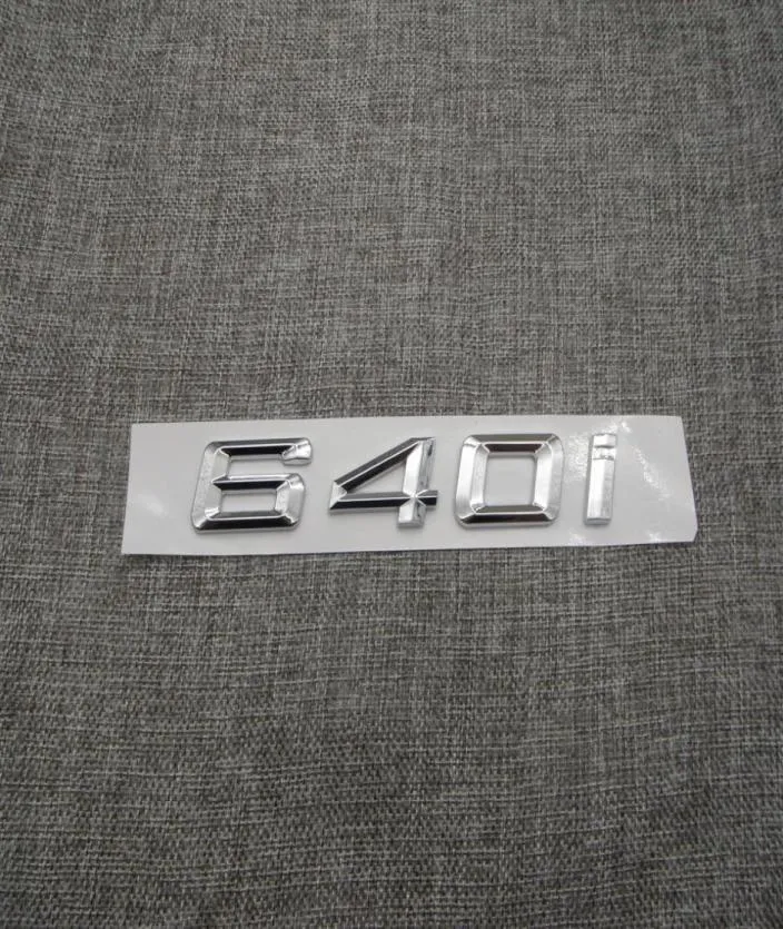 Chrome Trunk Achter nummer Letters Word Badges Emblem Sticker voor BMW 6 Series 640I214Q5716665