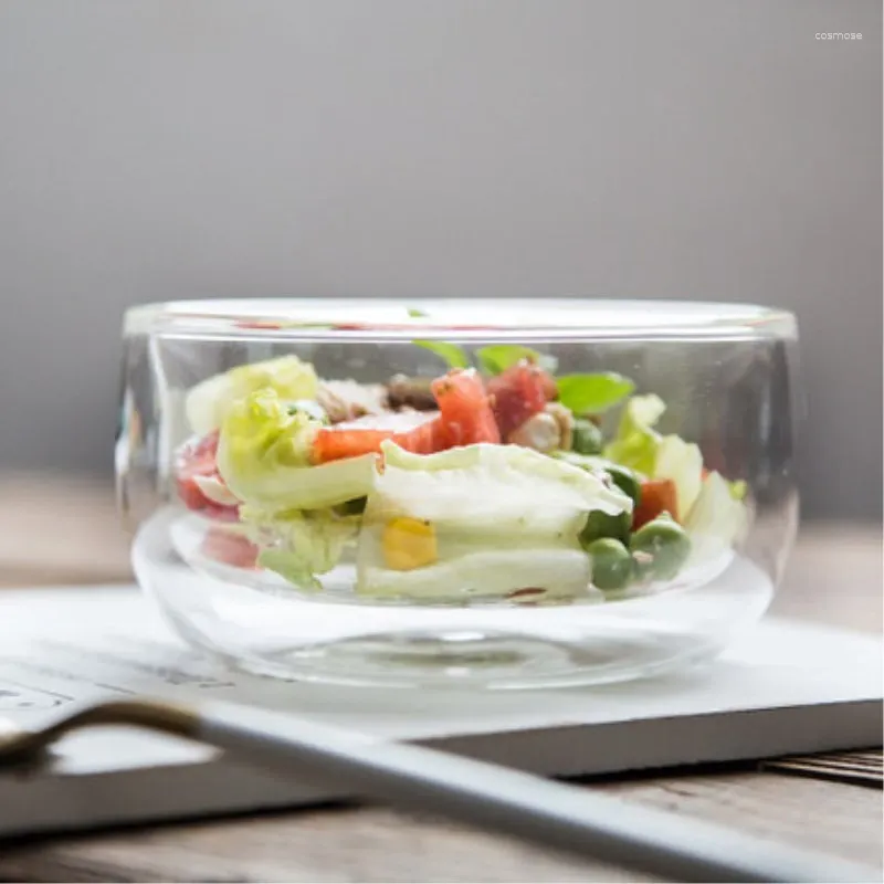 Bowls Pyrex Bowl High Borosilicate断熱ガラス安全で透明なベビースカルドプルーフサラダデザート