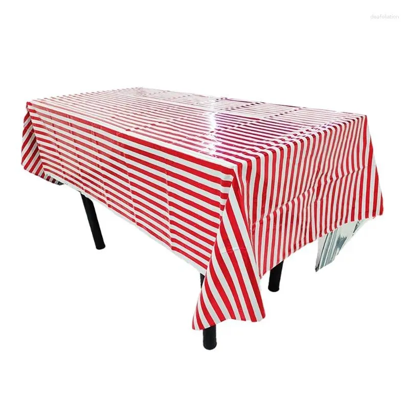 クリスマスパーティーや特別な機会に最適なテーブルクロスフェスティブデザイン赤い白い縞模様