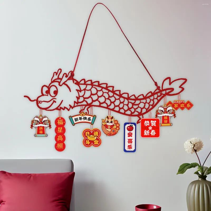 Party Decoration Chinese Dragon Year Hanging Classic Elements Blessings Words Length 50cm For Festival Supplies Accessories