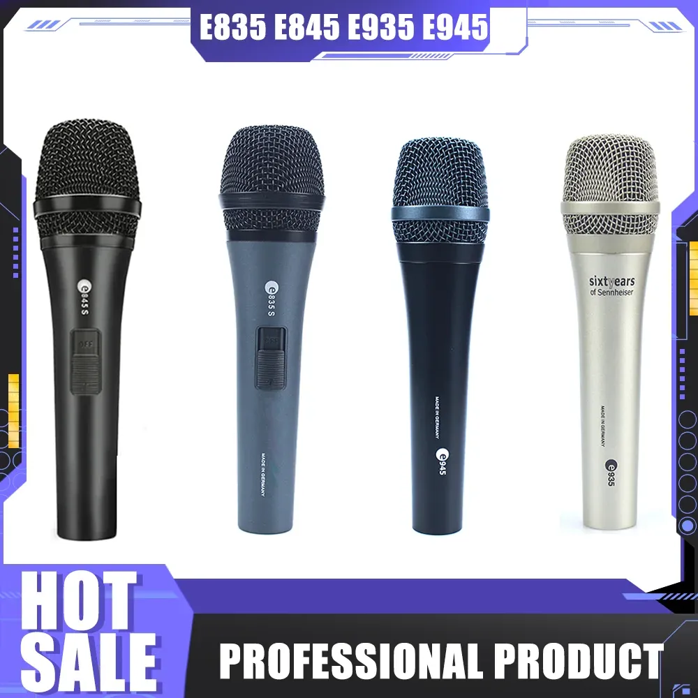 Mikrofoner toppkvalitet E945 E935 Professional Performance Dynamic Wired Microphone Sennheiser E835 E845 945S Supercardioid Microphone