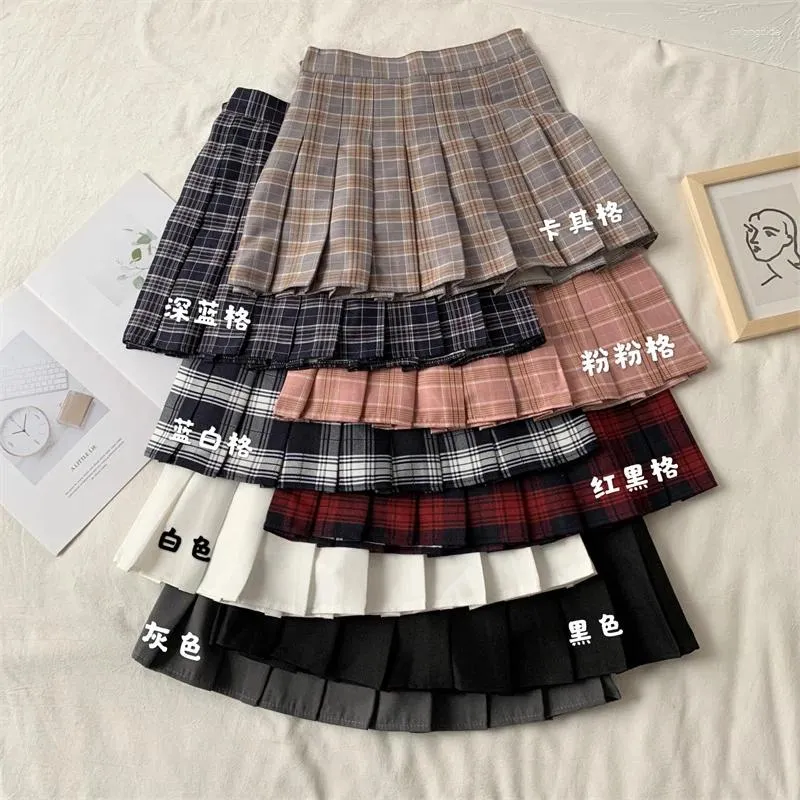 Skirts 2024 Summer Autumn Women High Waist Plaid Skirt Sweet Student Japan Jk Pleated Female Cute Girls A Line Mini Short