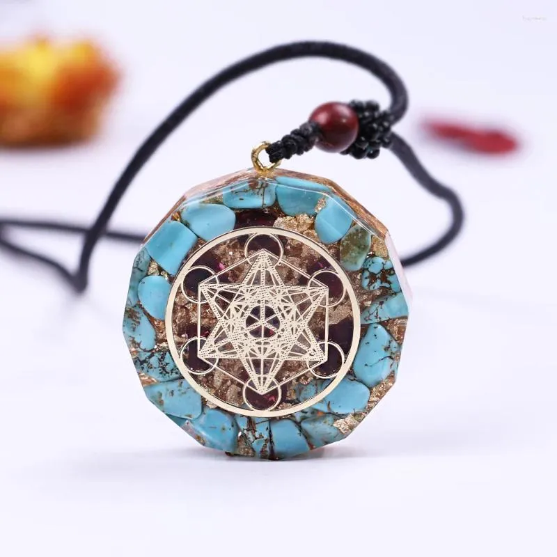 Pendant Necklaces Energy Orgonite Chakra Necklace Jewelry Cube Reiki EMF Radiation Protection Natural Stone Amulet