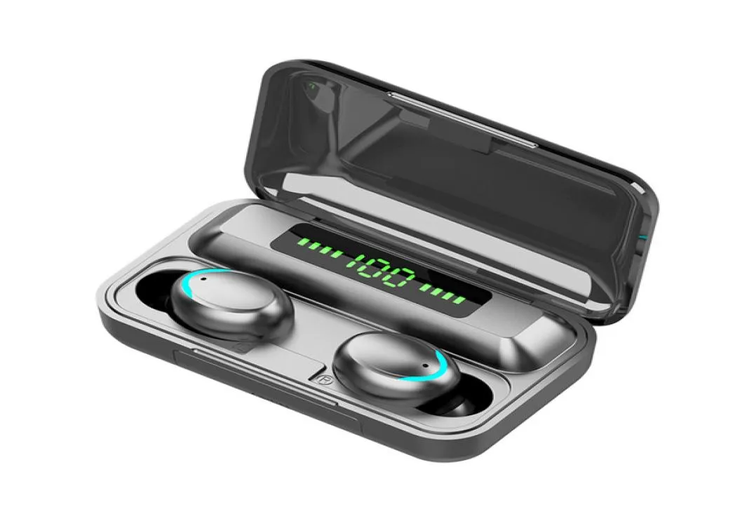 F95C TWS Bluetooth 50 draadloze hoofdtelefoons oortelefoons 9D Stereo Sport Waterdichte oortelefoonaanraakbediening Hoofdstuk Earbuds7029926