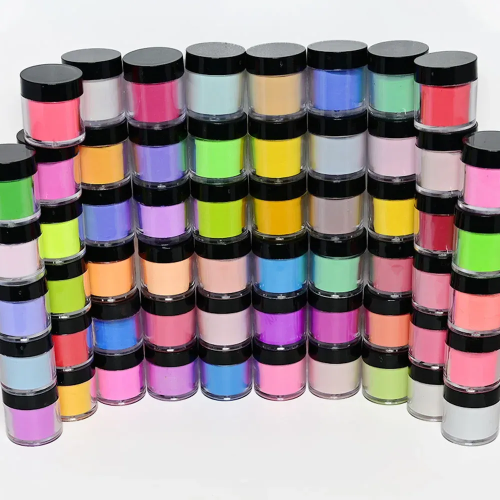 Liquids 10Bottles Random Color 3 IN 1 Nail Acrylic Powder Polymer Dipping Extension Carving Manicure Gel Nail Polish Colored Powder