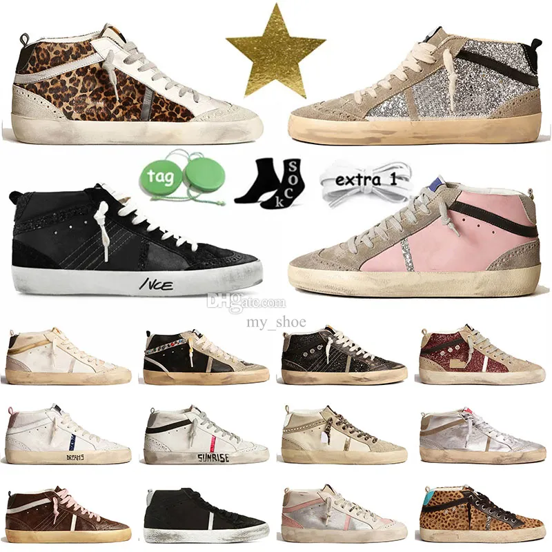 OGNE OG GOLDEN SALKETS MENS MENS WOOS'S FEMMES DILT SUPER SUR MID STAR Designer Chaussures plate noir blanc rose des chaussures Ball Star Trainers Talons Superstar Shoe