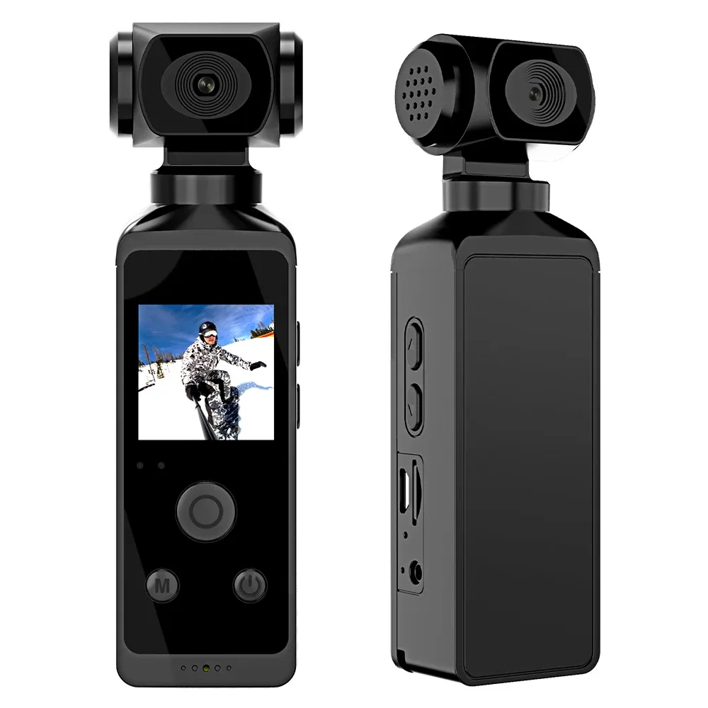 Камеры спортивная камера Action Camera 1.3 "HD ЖК -экран 270 ° Вращающийся Wi -Fi Pocket Cam Спортивная камера 30 кадров с водонепроницаемым корпусом для шлема