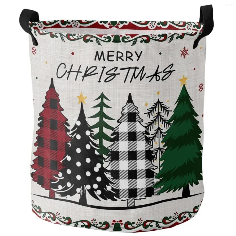 Sac à linge Christmas Hiver Tree Snowflake Dirk Basker Poldable Home Organizer Clothing Kids Toy Rangement