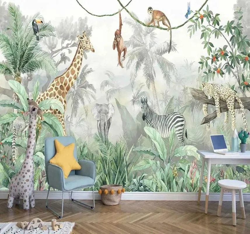 Sfondi per bambini sfondi leve tropicali e safari murali murali per soggiorno in camera da letto tv