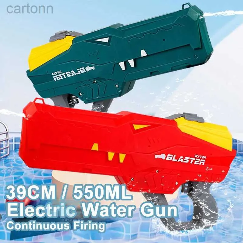 Gun Toys 39cm Electric Water Gun Toy Adult Automatic Continous Fire Watergun Kids High Pressure Water Blaster Outdoor Beach Toys For Boy 240408