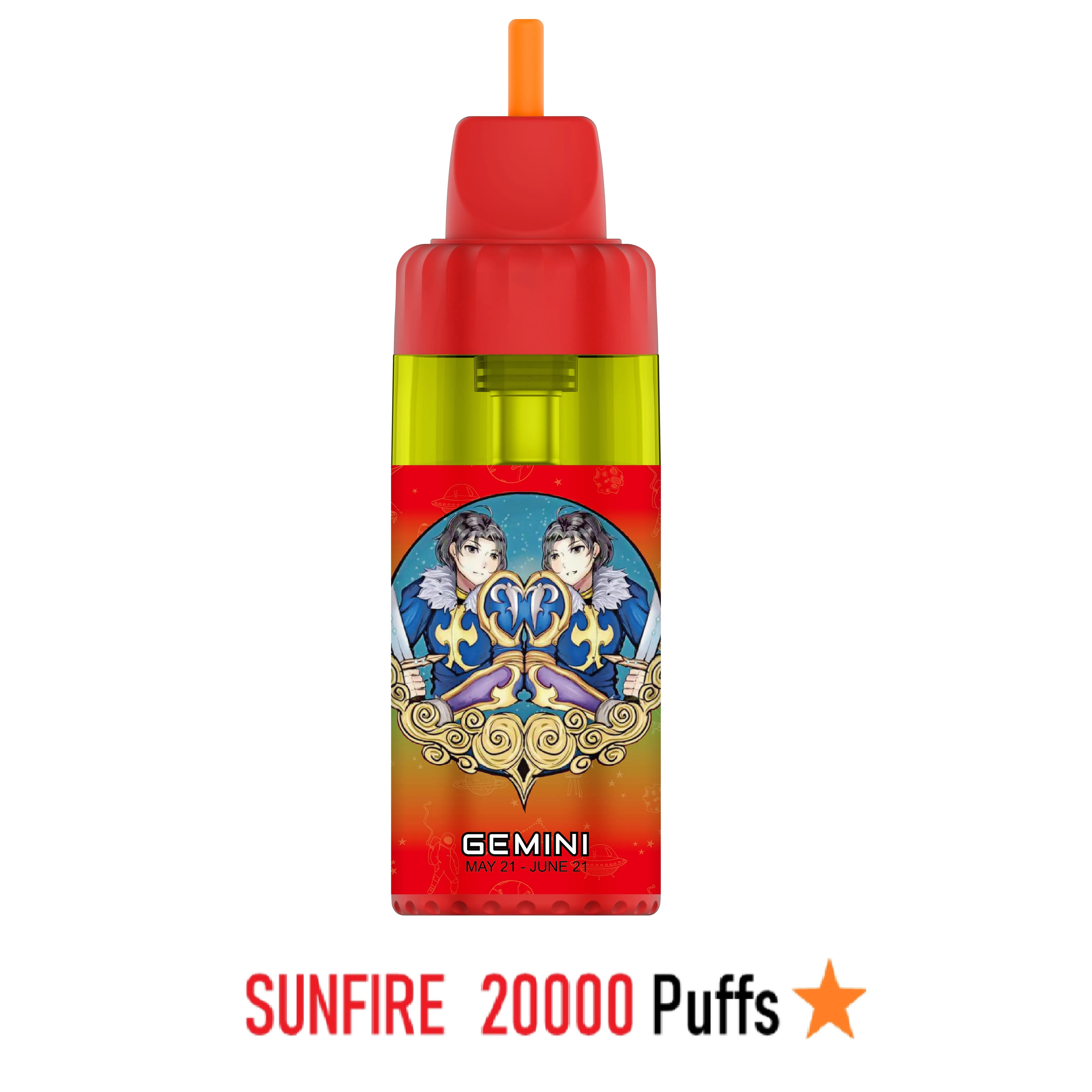 Sunfire Puff 20000 Puffs Dtl GEMINI Big Fog Disposable Vape Puff 15K 20K Vape 0mg 6mg 50mg Disposable E Cigarette 12g Refillable Pod Watermelon Ice Wholesale Hookah