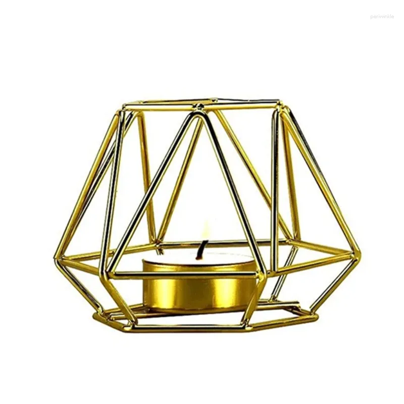 Candle Holders Geometric Hollow Shape Metal Iron Holder Indoor Decoration For Room