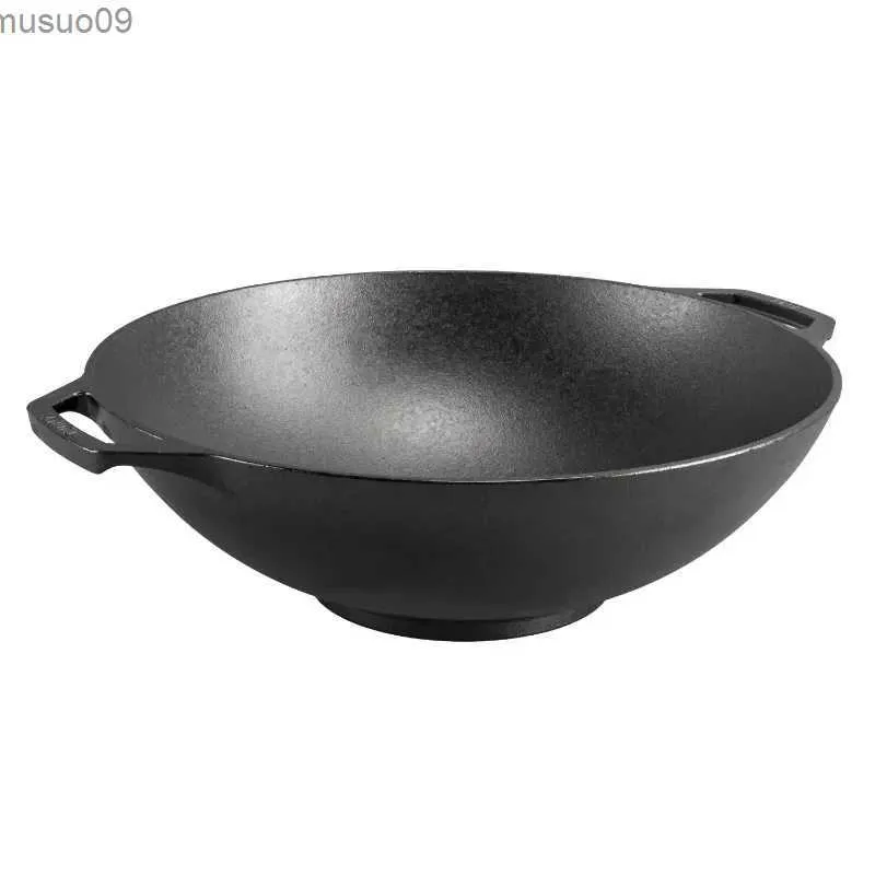 Pans Lodge Gusseisen gewürzt 14 Wok USAL2403