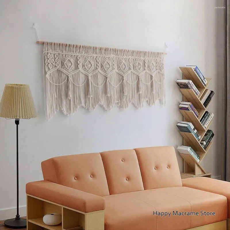 Tapisches macrame tissée à la main Coton Curtain Curtain Tapestry Mur suspendu art boho décoration bohême.