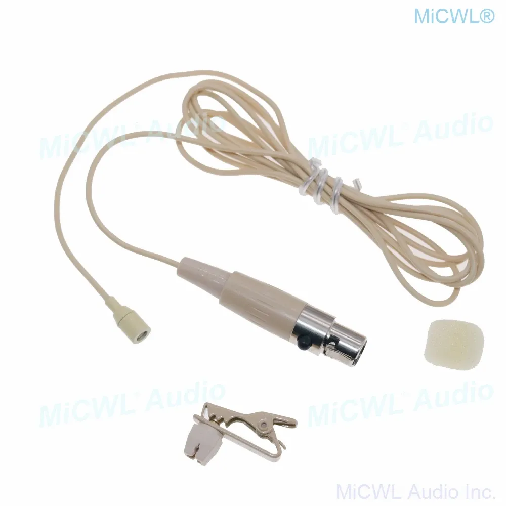 Microphones MINI CLIP LAPEL LAVARE MICHOPHONE POUR SHURE UR1 SLX1 PGX1 ULX TIVES CLIPS WIRESS TA4F 4PIN XLR BEIGE