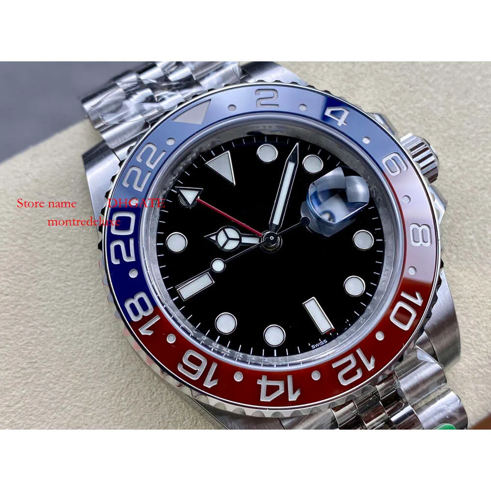 Herren wasserdichte blaue AAAAA C+ Factory Automatic 40 mm rote Uhr Herren- und Ring -Luminous Mechanical Watches Designer Superclone 551 Montredeluxe