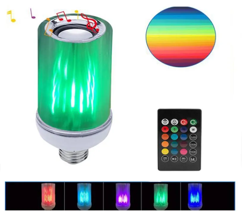 Light Bulb Bluetooth Speaker 8W E26 RGBW Changing Lamp Wireless Stereo o with 24 Keys Remote Control LED Bulbs usalight9695454