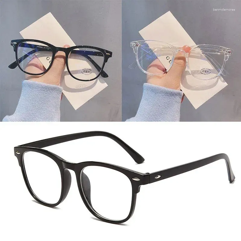 Óculos de sol Óculos Ultralight retro transparente moldura planície homens mulheres anti -azul parto de luz decoram óculos oculos