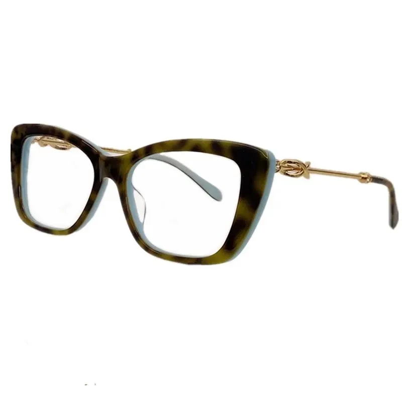 새로운 우아한 레이디 나비 안경 프레임 절묘한 패션 블러그 렌리스트 톤 장식 널빤지 풀림 54-17-145 처방 안경을위한 전체 안경 상자