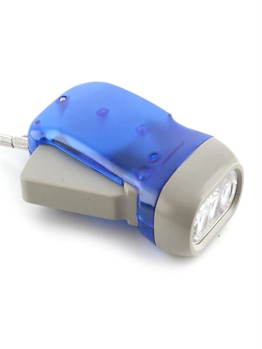 Epacket Outdoor 3 LED Hand Druk geen batterijwind crank dynamo zaklamp lichtlamp camping draagbare flash light4628620